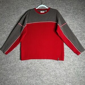 Point Zero Y2k Heavyknit Crewneck Sweatshirt Size Medium Red Streetwear Skater